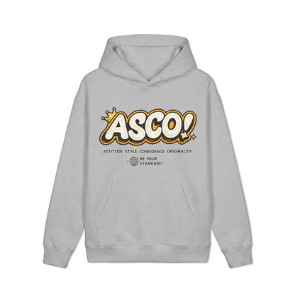 ASCO! Graphic Hoodie — Retro Streetwear Pullover with Crown Logo