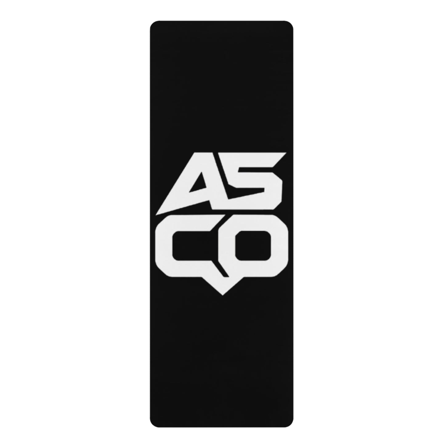 ASCO Logo Rubber Yoga Mat - Non-Slip Black Exercise Mat