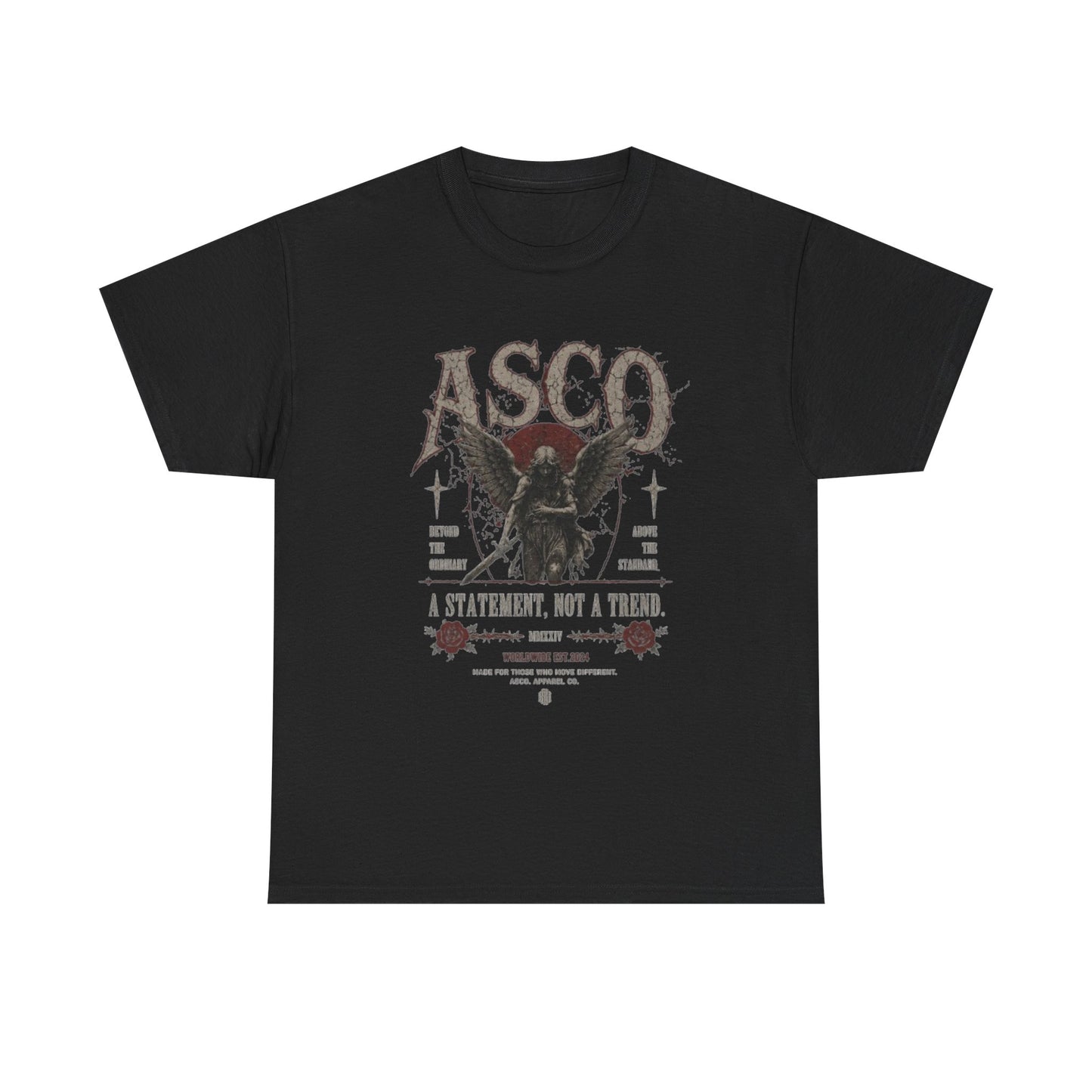 ASCO Gothic Skull Tee – Stay Awhile, Have A Seat Heavy Cotton T‑Shirt