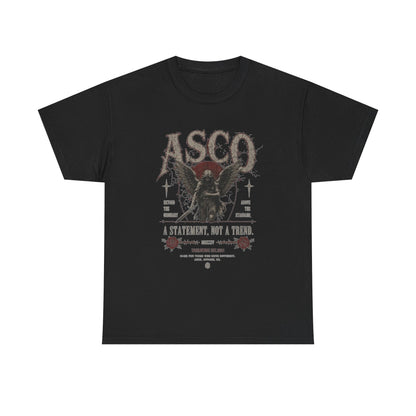 ASCO Gothic Skull Tee – Stay Awhile, Have A Seat Heavy Cotton T‑Shirt
