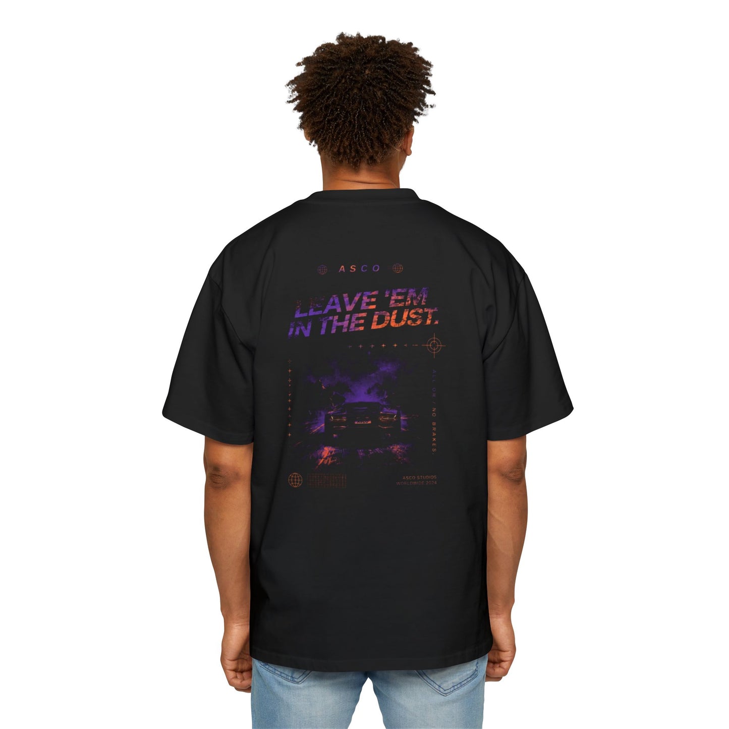 Racing Graphic Tee — 'Leave 'Em In The Dust' Oversized Car Shirt