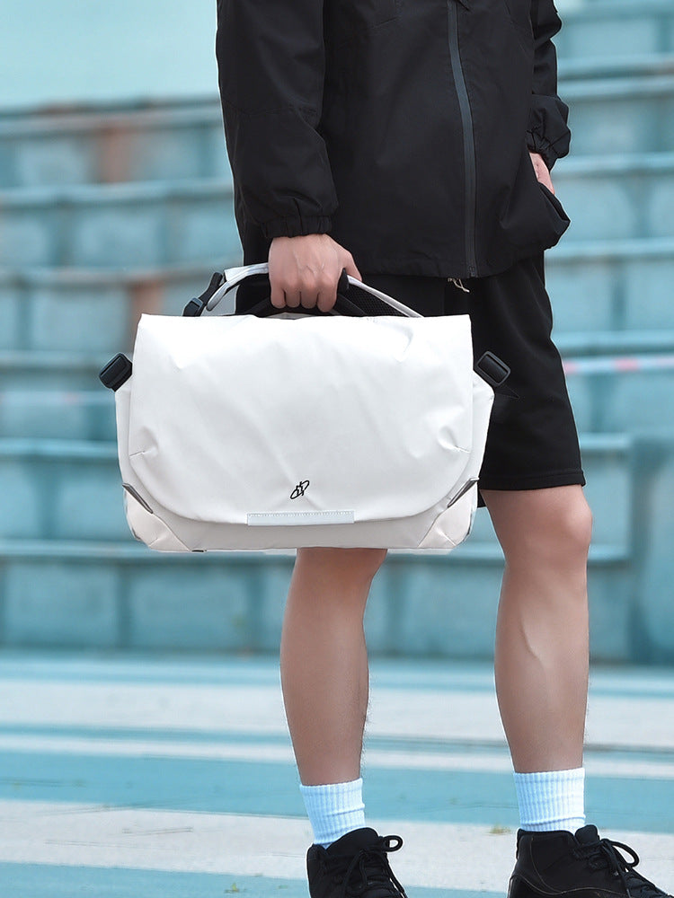 Magnetic Buckle Crossbody Bag with Laptop Compartment