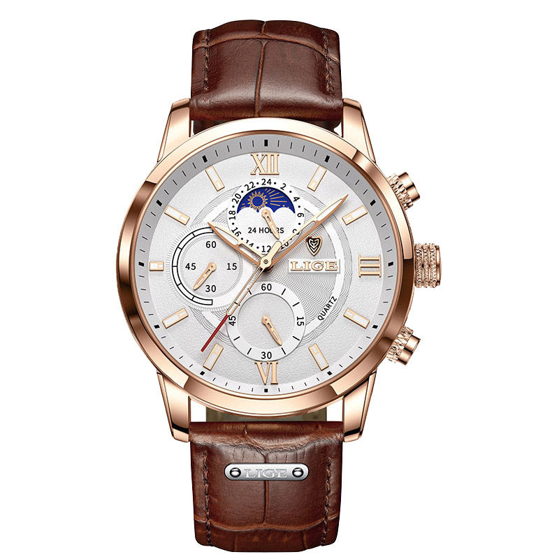 LIGE Multifunctional Quartz Watch
