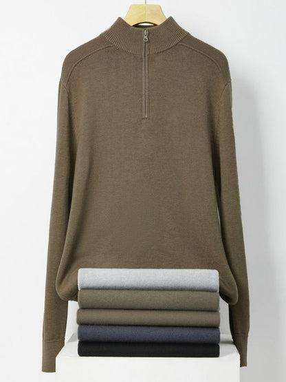 Wool long-sleeved polo shirt