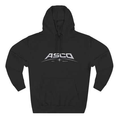 ASCO Logo Hoodie — Vintage Racing Style Black Fleece Pullover
