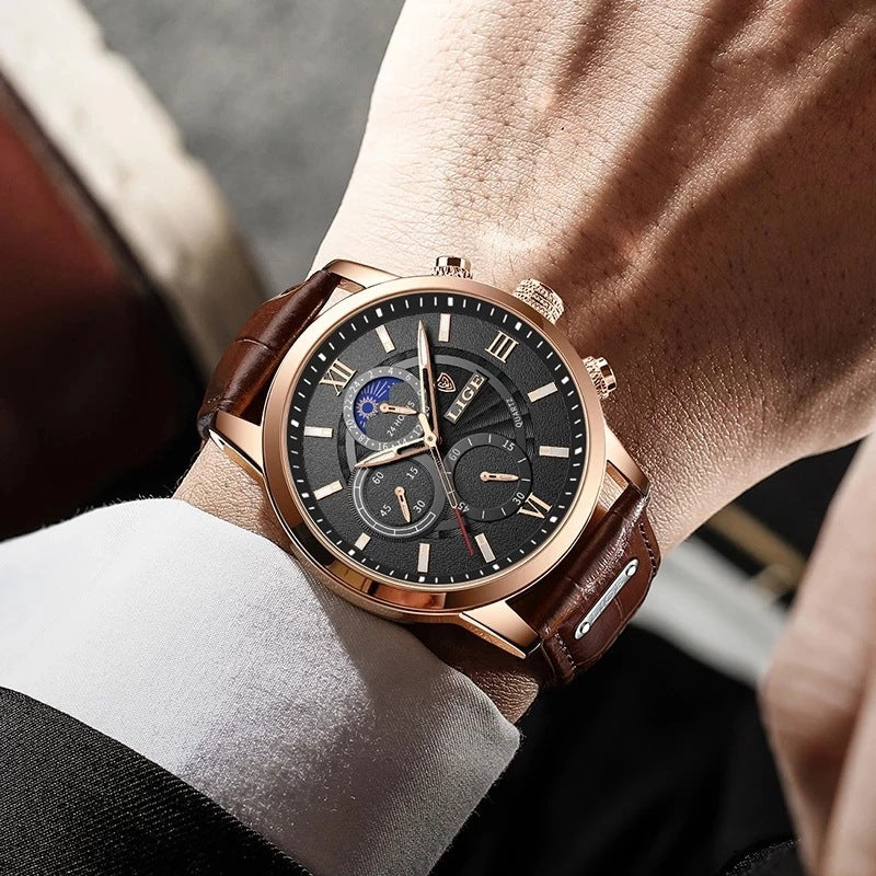 LIGE Multifunctional Quartz Watch
