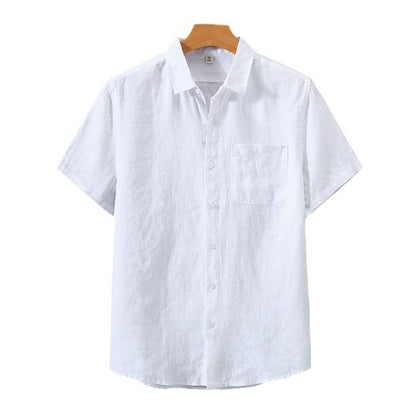 Mens Short Sleeve Linen Shirt