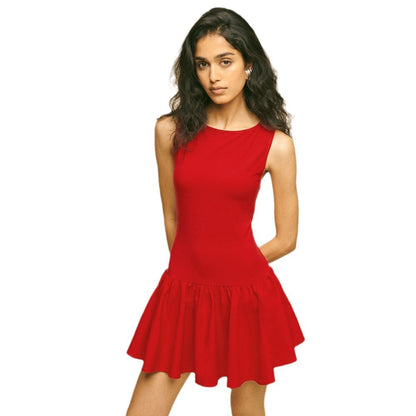 Sleeveless Stitched A-Line Dress