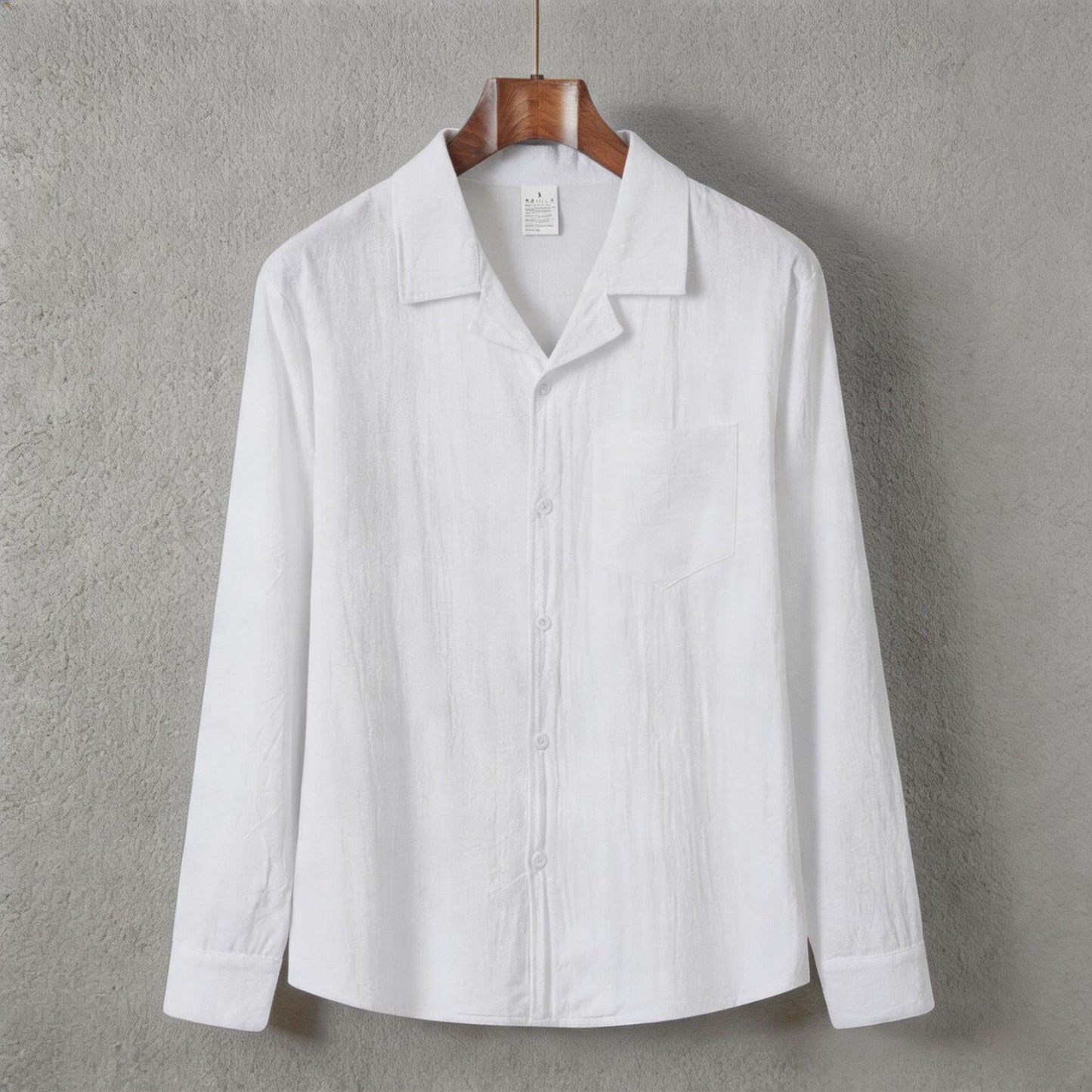 Solid-color long-sleeve shirt