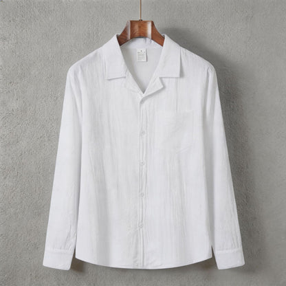 Solid-color long-sleeve shirt