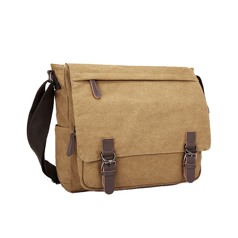 Canvas Messenger Bag with Laptop Compartment