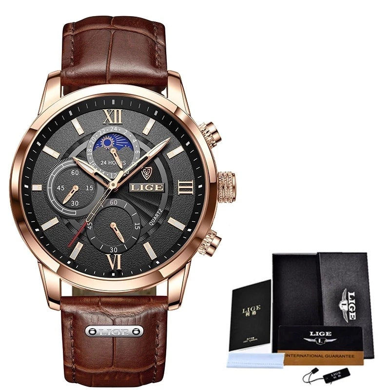 LIGE Multifunctional Quartz Watch