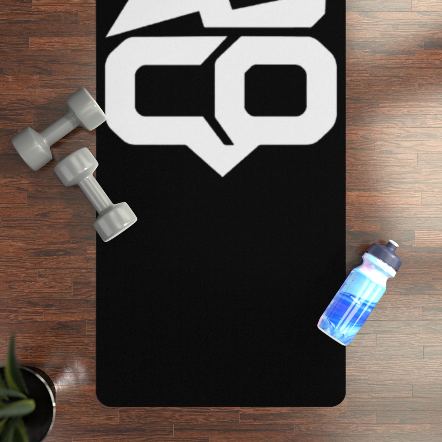 ASCO Logo Rubber Yoga Mat - Non-Slip Black Exercise Mat
