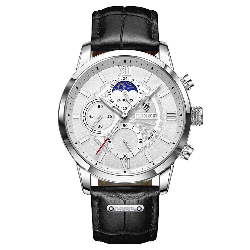 LIGE Multifunctional Quartz Watch