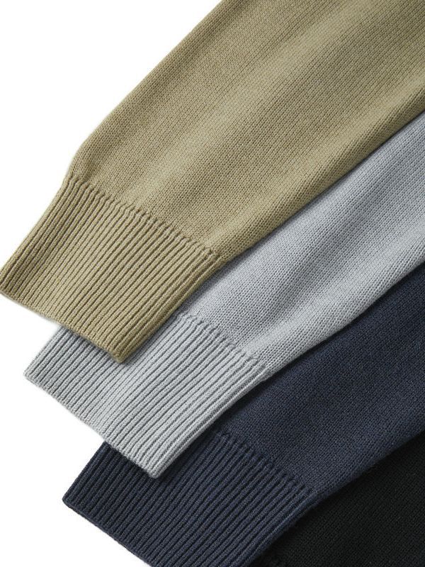 Wool long-sleeved polo shirt