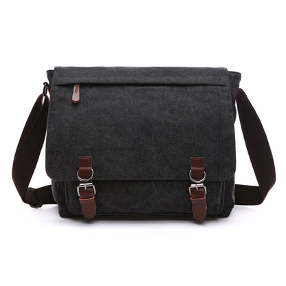 Canvas Messenger Bag with Laptop Compartment