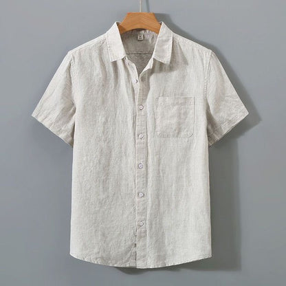 Mens Short Sleeve Linen Shirt