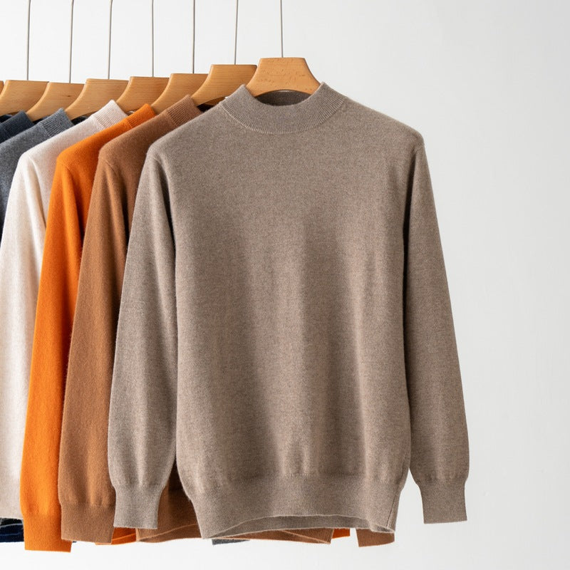 Cashmere Sweater for Men with Mock Neck