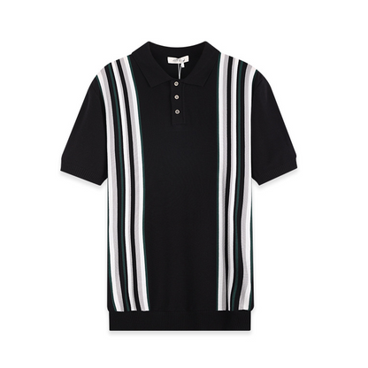 Mens Breathable Striped Polo Shirt