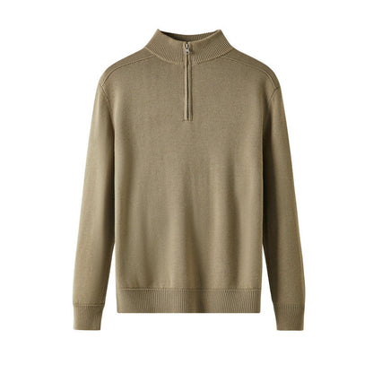 Wool long-sleeved polo shirt