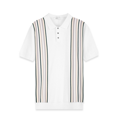 Mens Breathable Striped Polo Shirt