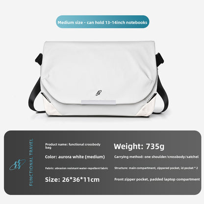 Magnetic Buckle Crossbody Bag with Laptop Compartment