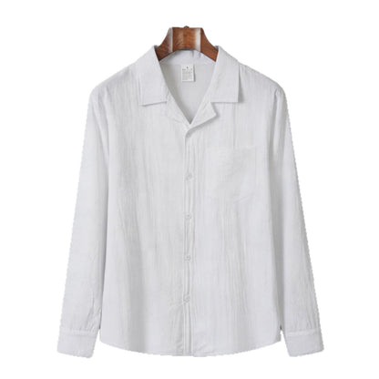 Solid-color long-sleeve shirt