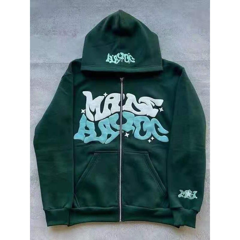Gothic Punk Zip Up Hoodie Streetwear