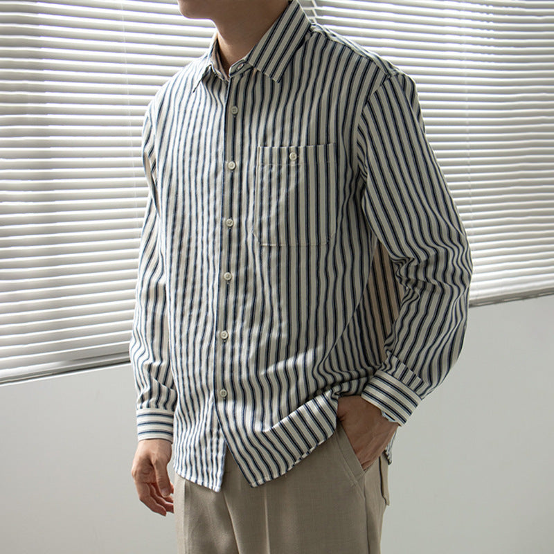Mens Striped Long Sleeve Shirt