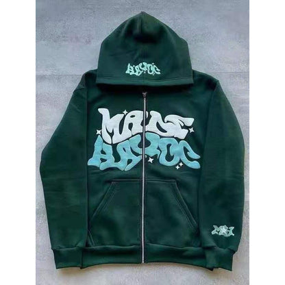 Gothic Punk Zip Up Hoodie Streetwear