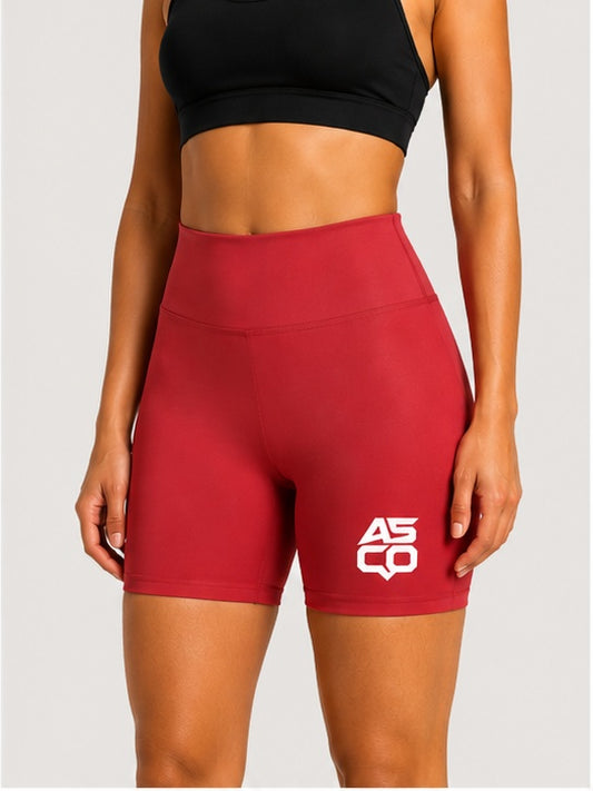 Copy of Copy of Copy of Copy of ASCO WOMEN Workout Shorts — Black High-Waist Athletic Biker Shorts with ASCO Logo