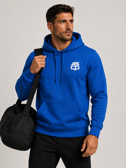 ASCO Logo Hoodie — Minimalist Blue Pullover