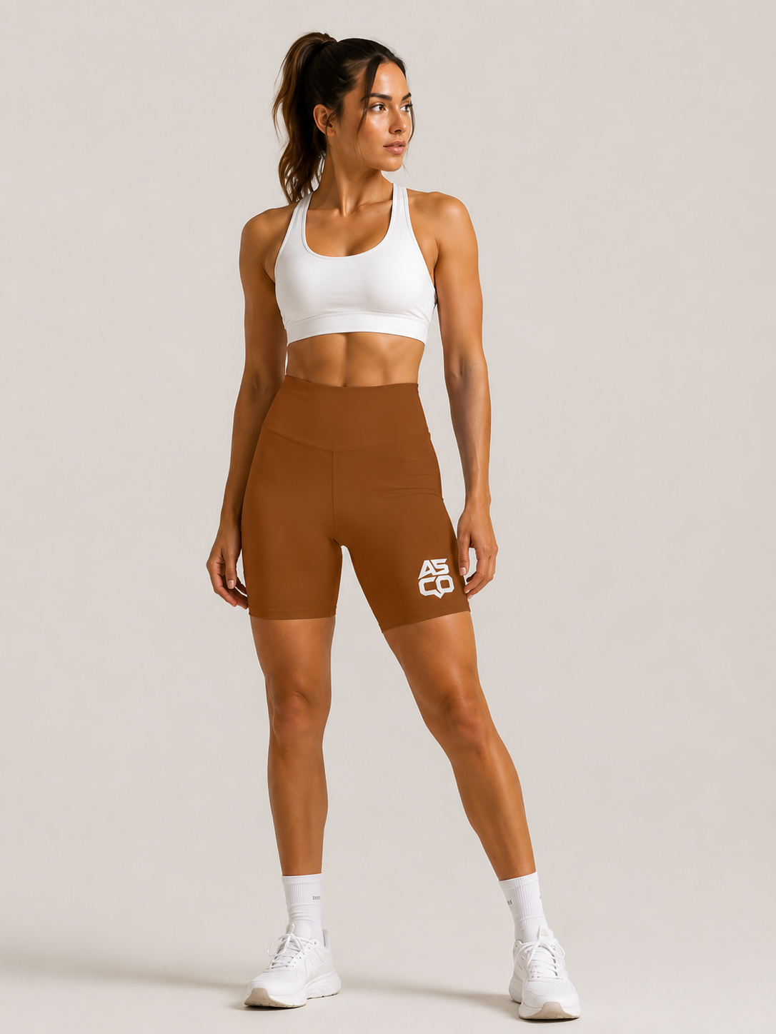 Copy of Copy of Copy of ASCO WOMEN Workout Shorts — Black High-Waist Athletic Biker Shorts with ASCO Logo