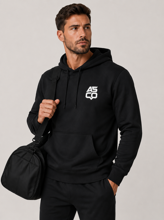 ASCO Logo Hoodie — Minimalist Blue Pullover