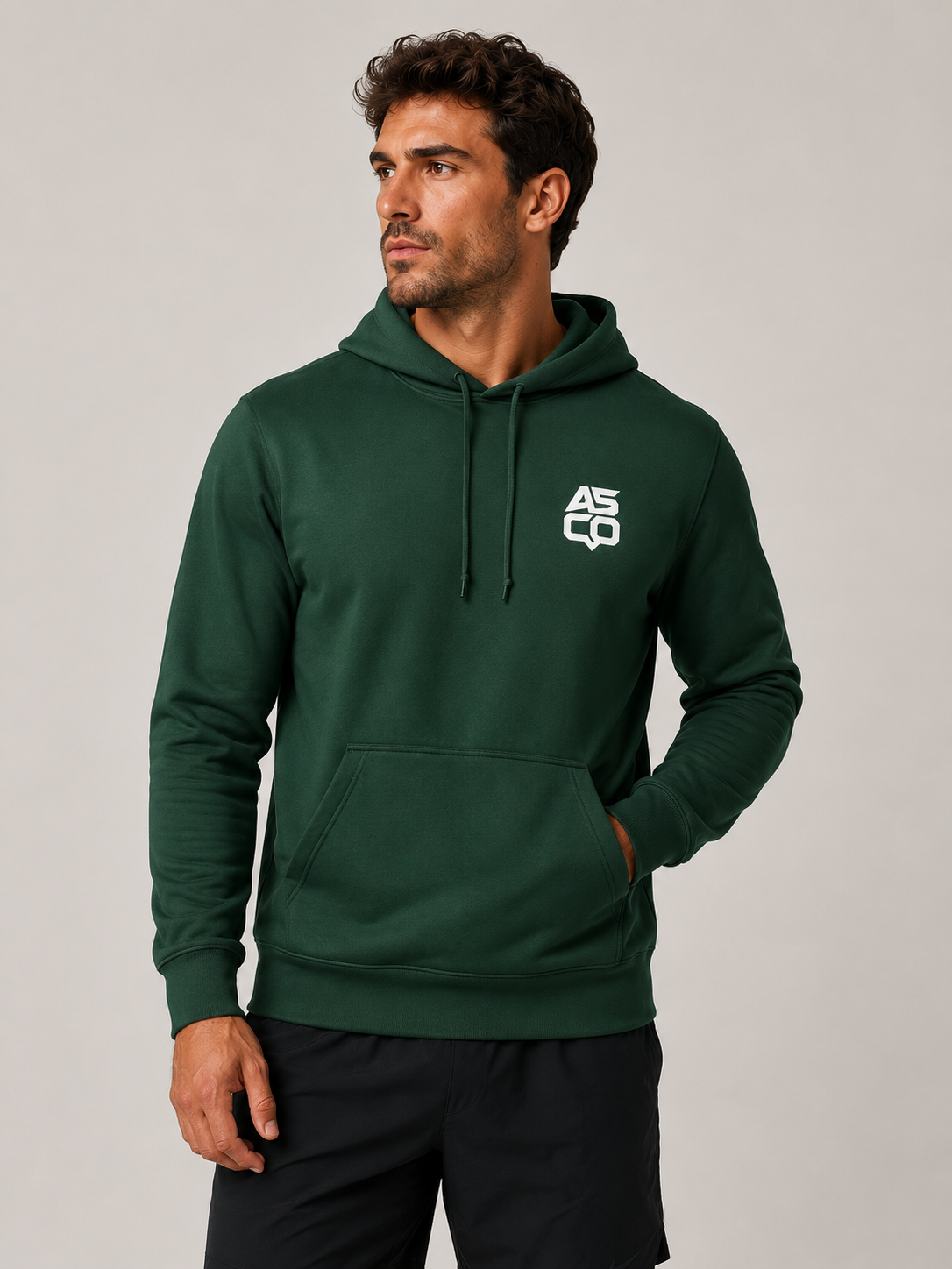 ASCO Logo Hoodie — Minimalist Blue Pullover