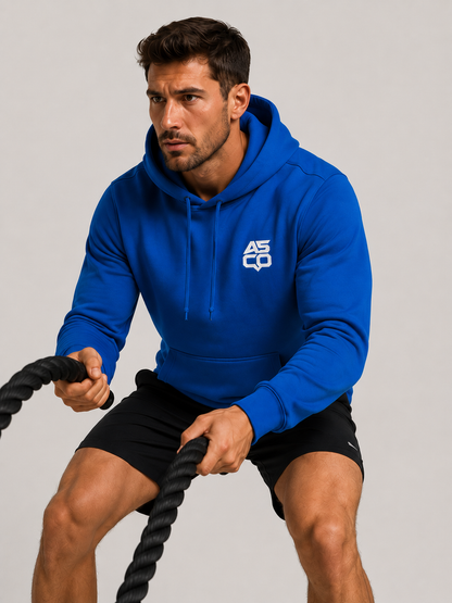 ASCO Logo Hoodie — Minimalist Blue Pullover