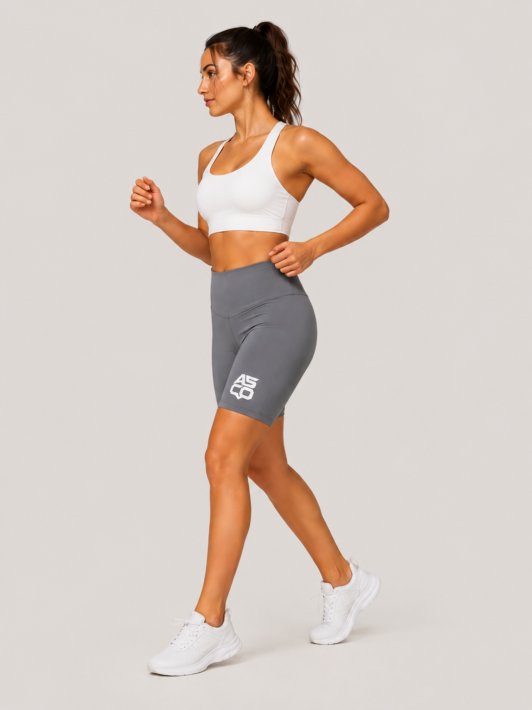 Copy of Copy of Copy of Copy of ASCO WOMEN Workout Shorts — Black High-Waist Athletic Biker Shorts with ASCO Logo