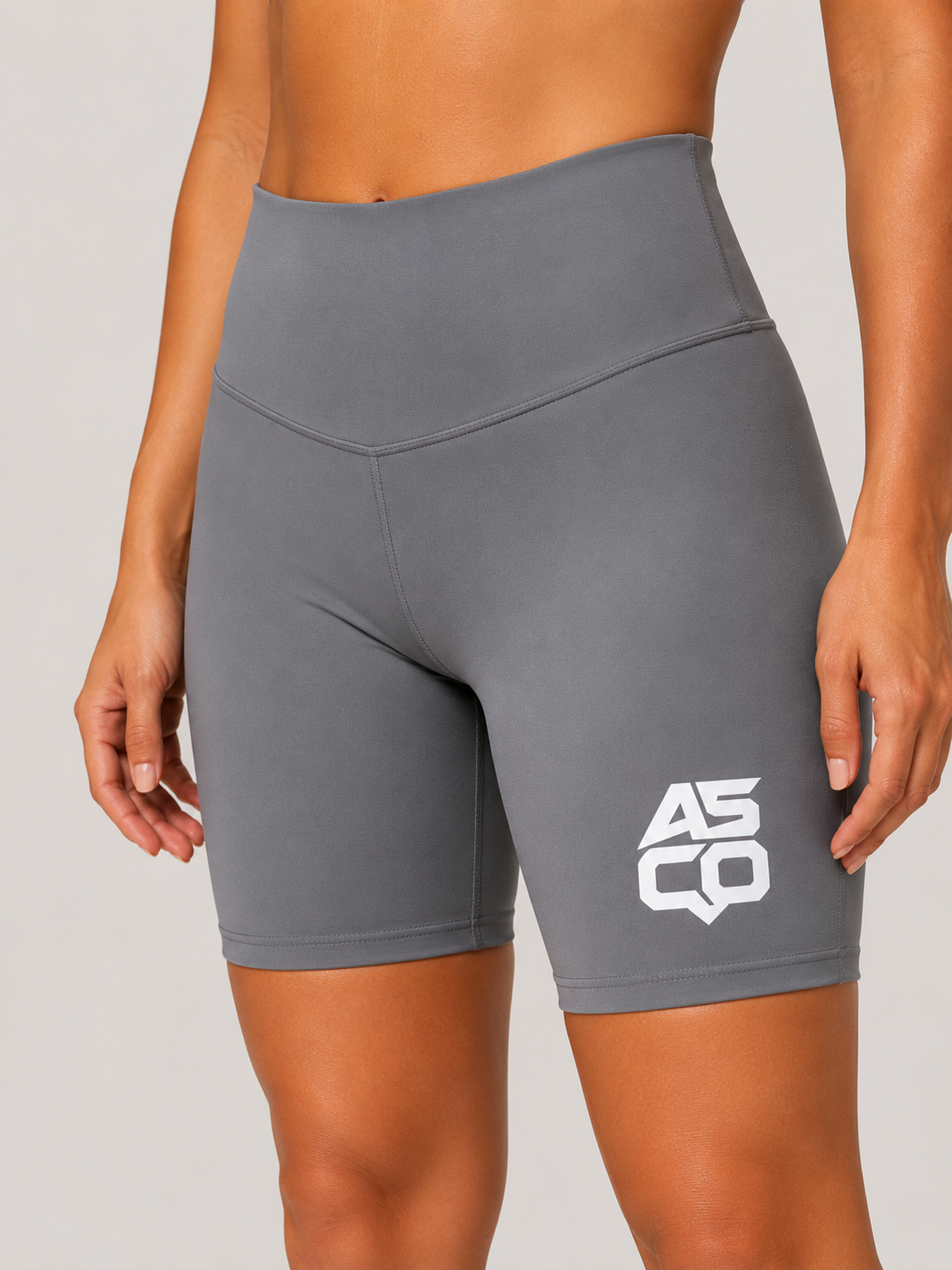 Copy of Copy of Copy of Copy of ASCO WOMEN Workout Shorts — Black High-Waist Athletic Biker Shorts with ASCO Logo