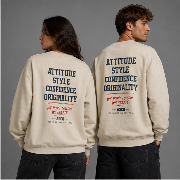 ASCO 'Own Your Path' Crewneck Sweatshirt — Vintage Collegiate Graphic